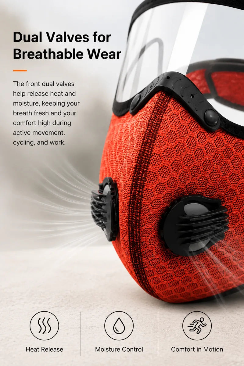 Dual breathing valves for comfort