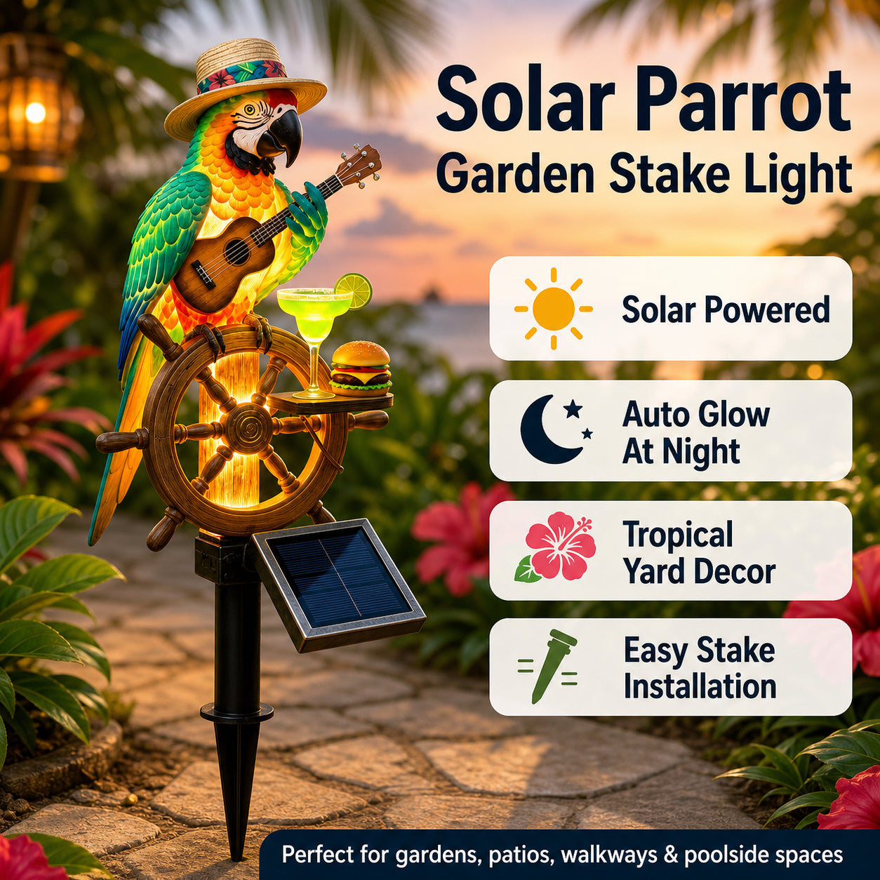 🔥Last Day 49% OFF🔥 - 🌴 Solar-Powered Parrot Garden Light-ZDJ