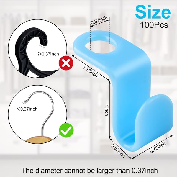 100PCS Space Saving Hanger Connector Hooks-ZDJ