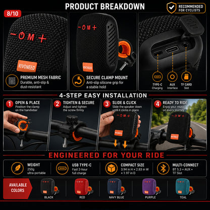 Waterproof Bicycle🚴Bluetooth Speaker with Mounting Bracket-ZDJ