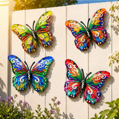 🦋Vibrant Metal Butterfly Wall Art – 4 Color Set-ZDJ