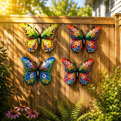 🦋Vibrant Metal Butterfly Wall Art – 4 Color Set-ZDJ
