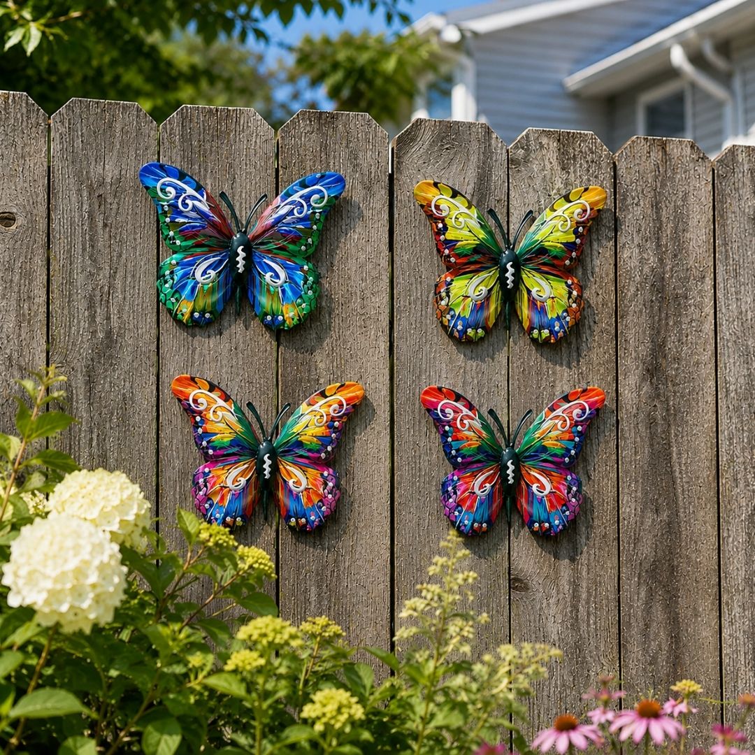 🦋Vibrant Metal Butterfly Wall Art – 4 Color Set-ZDJ
