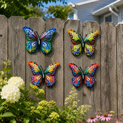 🦋Vibrant Metal Butterfly Wall Art – 4 Color Set-ZDJ