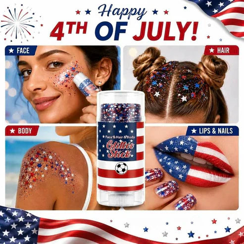 🦅4th of July Glitter Stick✨Red, White & Blue Body & Hair Sparkle.-ZDJ