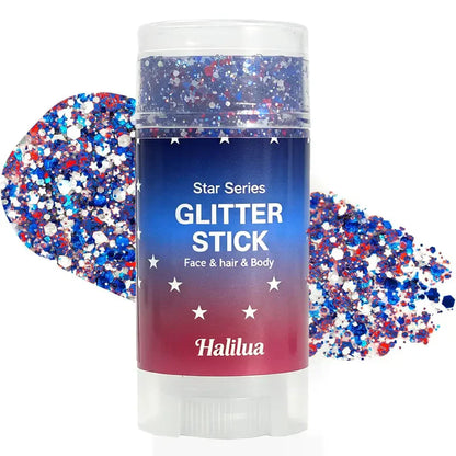 🦅4th of July Glitter Stick✨Red, White & Blue Body & Hair Sparkle.-ZDJ