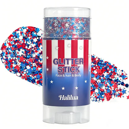 🦅4th of July Glitter Stick✨Red, White & Blue Body & Hair Sparkle.-ZDJ