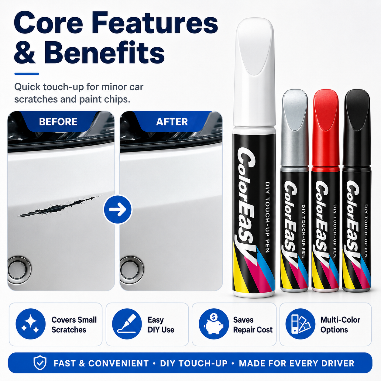 🔥Buy 2 get 1 Free 🚨Small Scratches Can Ruin Your Car’s Clean Look🚨 - ScratchFix Car Touch-Up Paint Pen 🏆-ZDJ