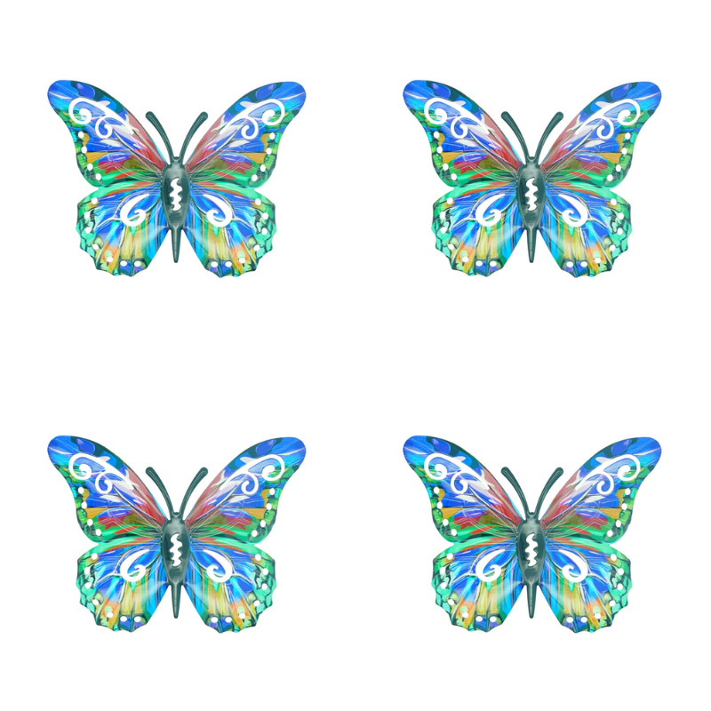 🦋Vibrant Metal Butterfly Wall Art – 4 Color Set-ZDJ