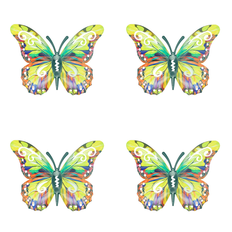 🦋Vibrant Metal Butterfly Wall Art – 4 Color Set-ZDJ