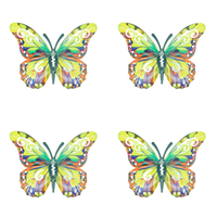 4x Green Butterflies