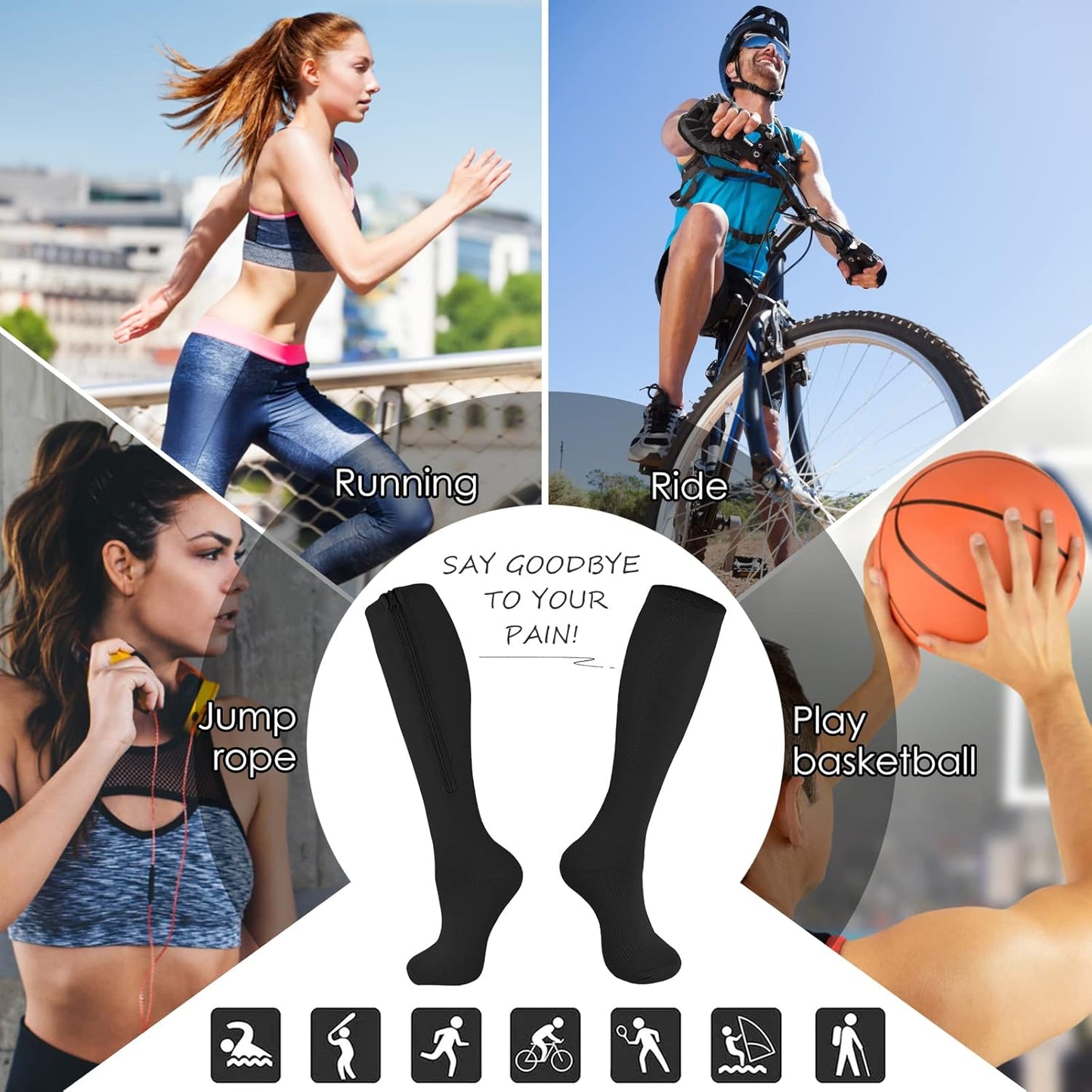 🏃‍♂️ Sports Zipper Socks – Comfort, Support & Easy On/Off -ZDJ
