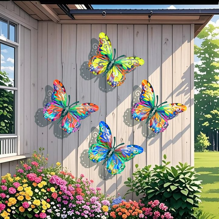 🦋Vibrant Metal Butterfly Wall Art – 4 Color Set-ZDJ