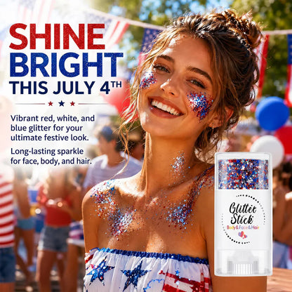 🦅4th of July Glitter Stick✨Red, White & Blue Body & Hair Sparkle.-ZDJ