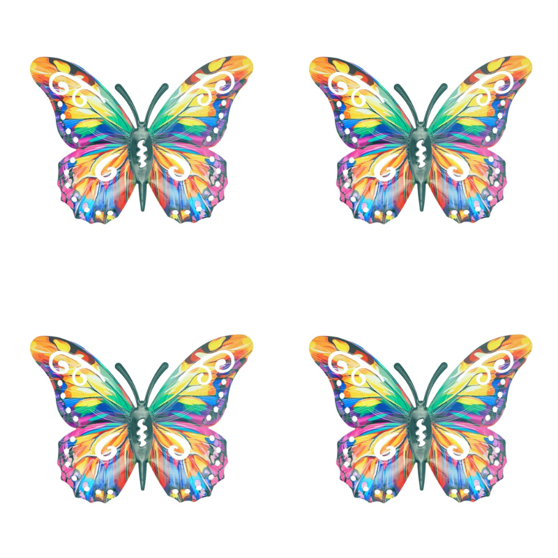🦋Vibrant Metal Butterfly Wall Art – 4 Color Set-ZDJ