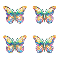 4x Yellow Butterflies