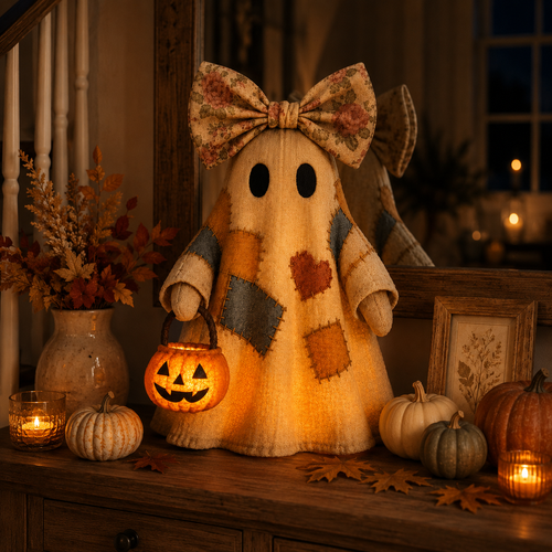 Last Day 70% OFF👻🎃Lighted Vintage Patchwork Ghost-ZDJ