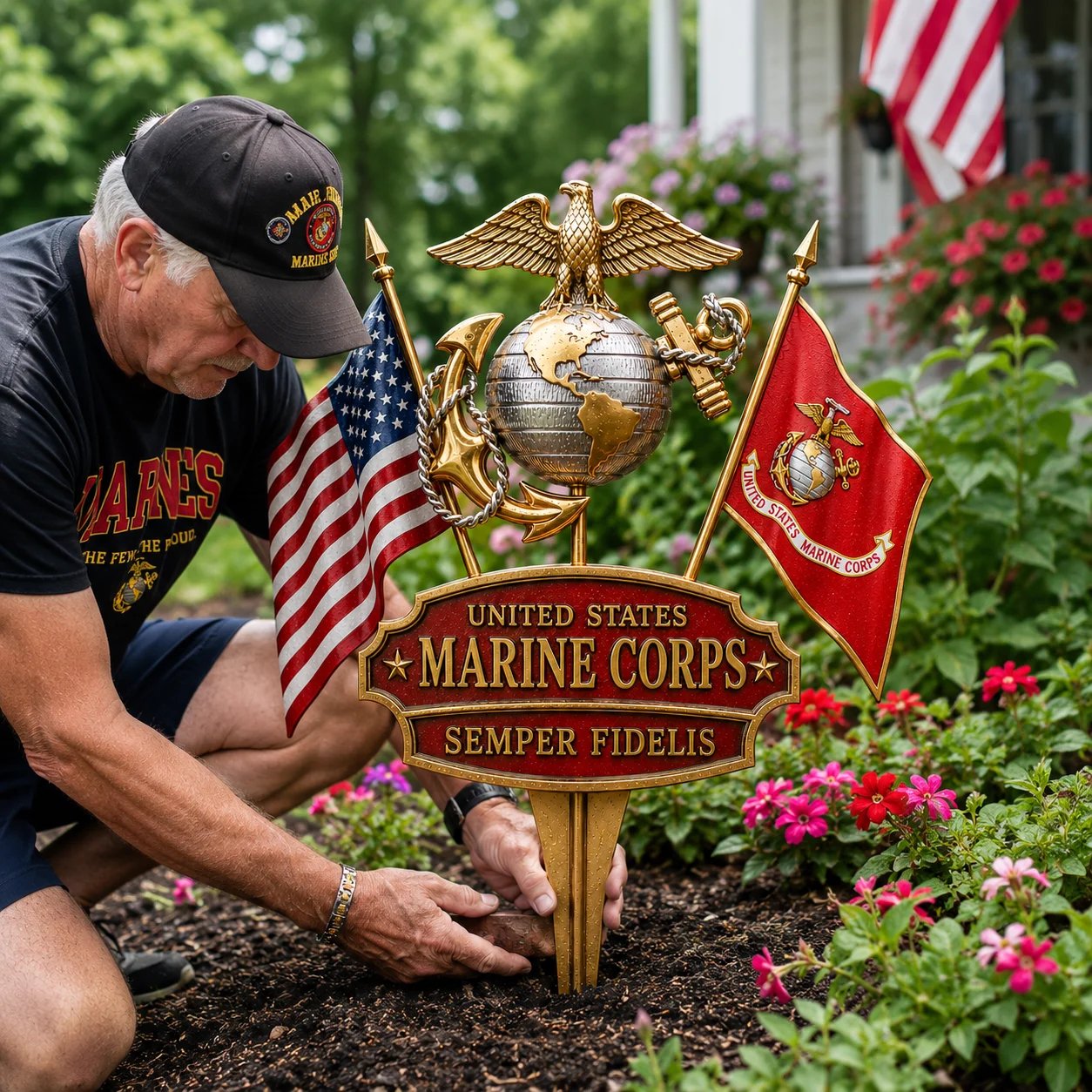🎖️US Military Branch Tribute Garden Stake Collection-ZDJ