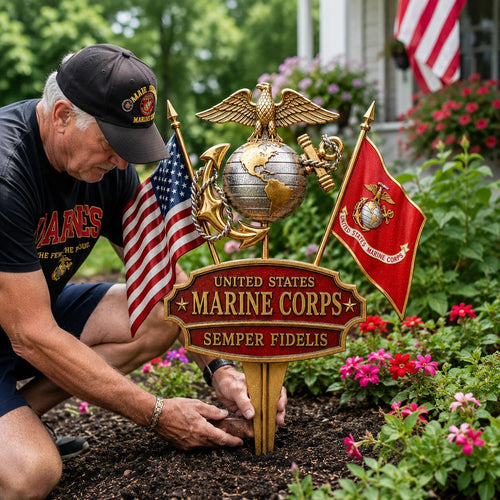 🎖️US Military Branch Tribute Garden Stake Collection-ZDJ