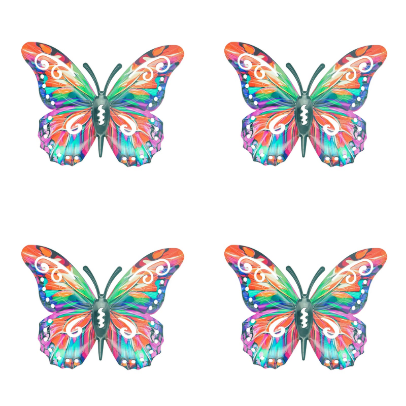 🦋Vibrant Metal Butterfly Wall Art – 4 Color Set-ZDJ