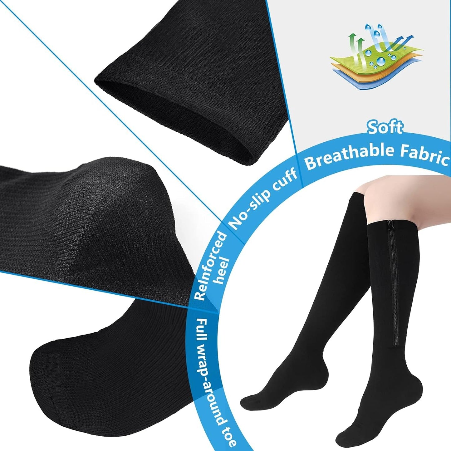 🏃‍♂️ Sports Zipper Socks – Comfort, Support & Easy On/Off -ZDJ