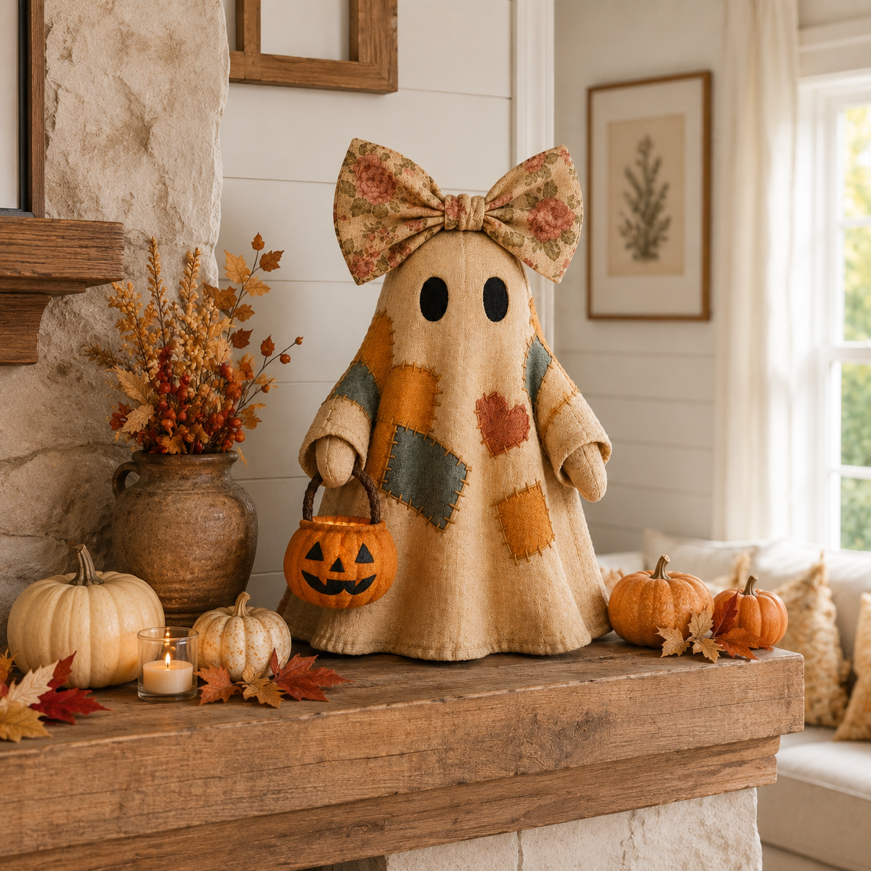 Last Day 70% OFF👻🎃Lighted Vintage Patchwork Ghost-ZDJ