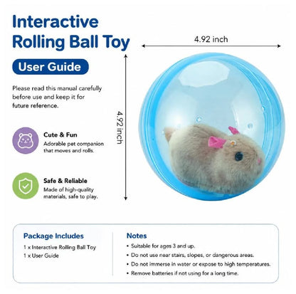 Auto-Rolling Ball with Mouse Hands-Free Play for Indoor Cats-ZDJ