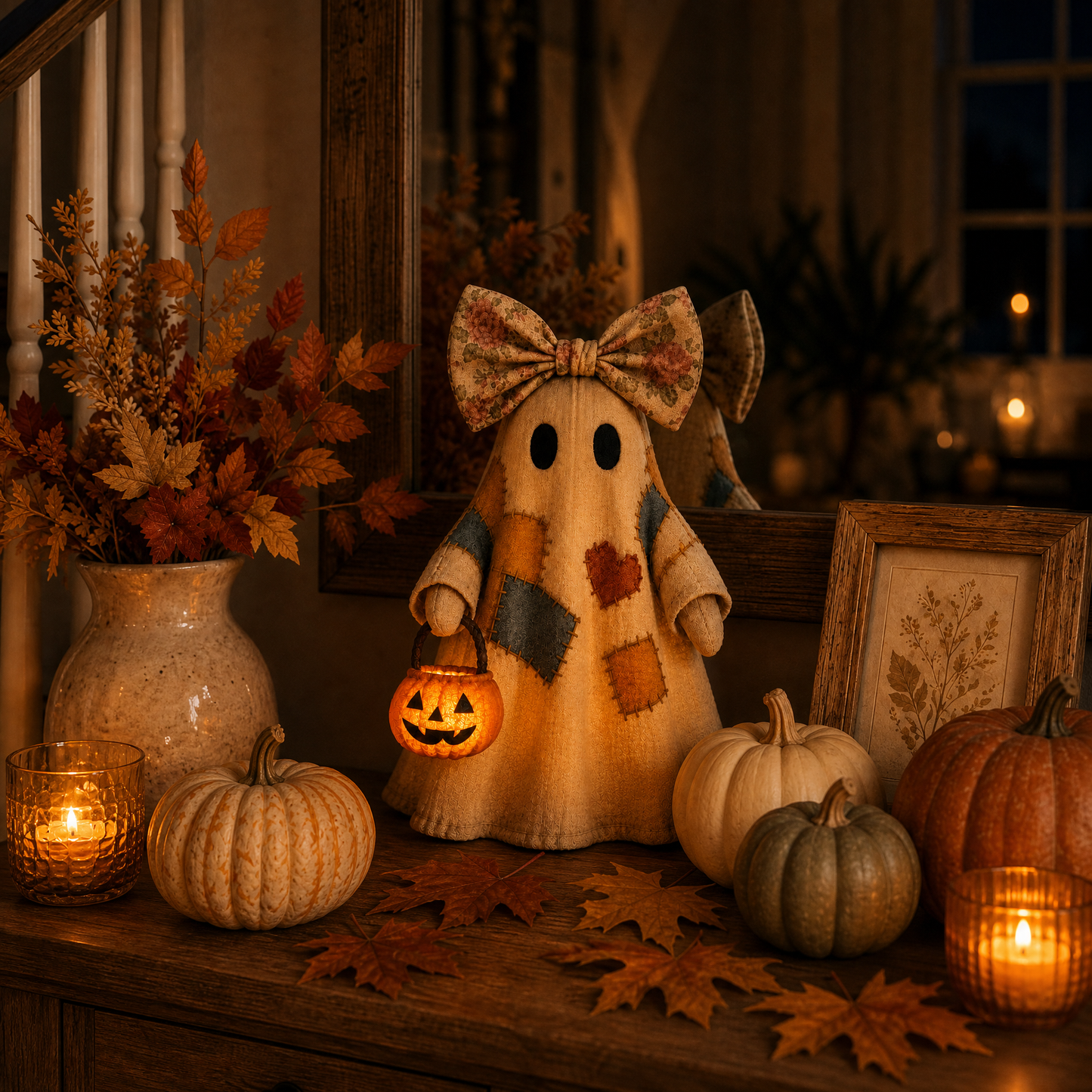 🎃👻 Cozy Spooky Vibes! LED Pumpkin Ghost Decor 🔥40% OFF-V