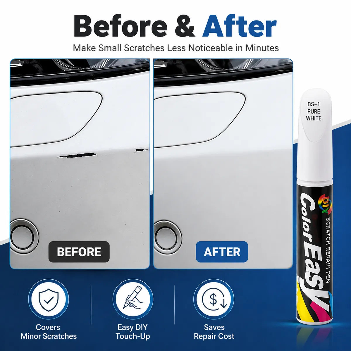 🔥Buy 2 get 1 Free 🚨Small Scratches Can Ruin Your Car’s Clean Look🚨 - ScratchFix Car Touch-Up Paint Pen 🏆-ZDJ
