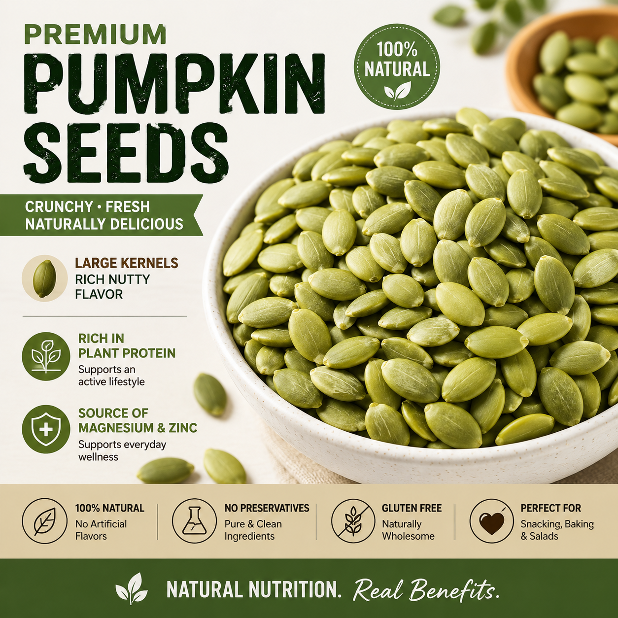 "Premium Roasted Pumpkin Seeds – Crunchy, Healthy, & Perfect for Snacking! 🎃 Limited Time Offer!"-ZDJ