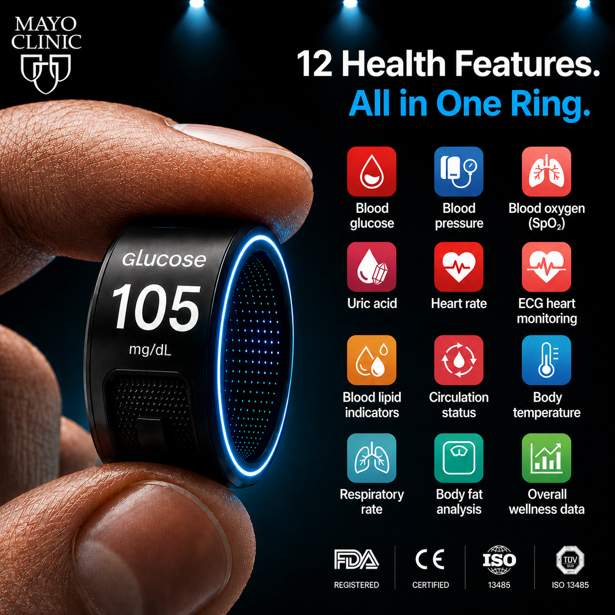 🎉 83% OFF Launch Offer🔥Verityna™ G1 Non-Invasive Smart Ring（Mayo Clinic Recommended）-V