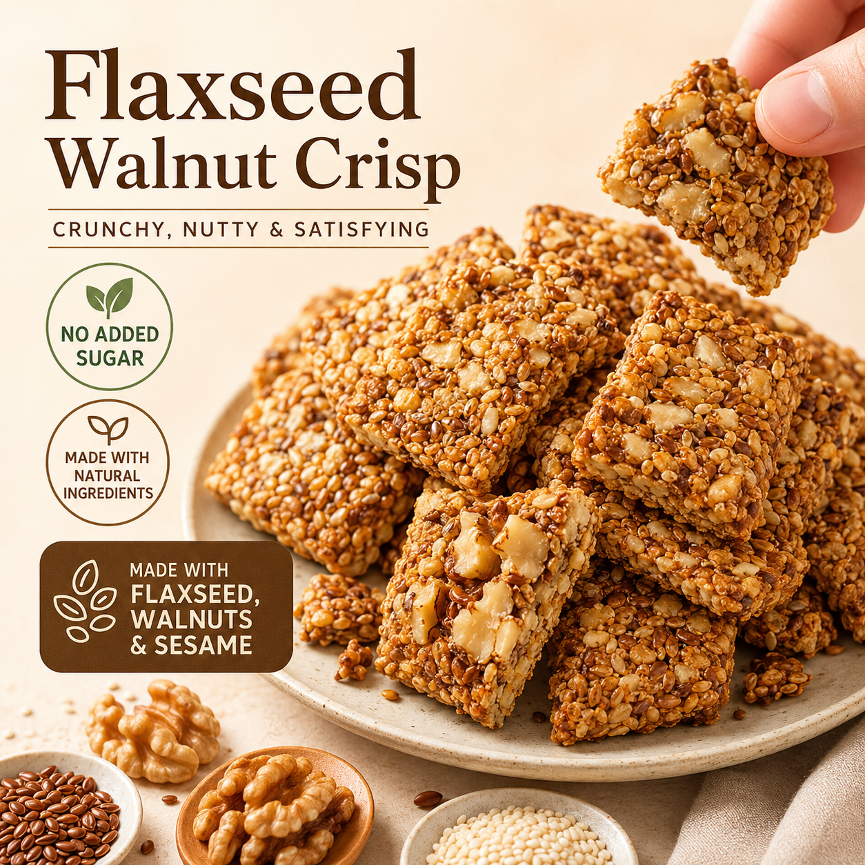 😋Flaxseed Walnut Crisps- 🍃Take good care of your cardiovascular health-CU
