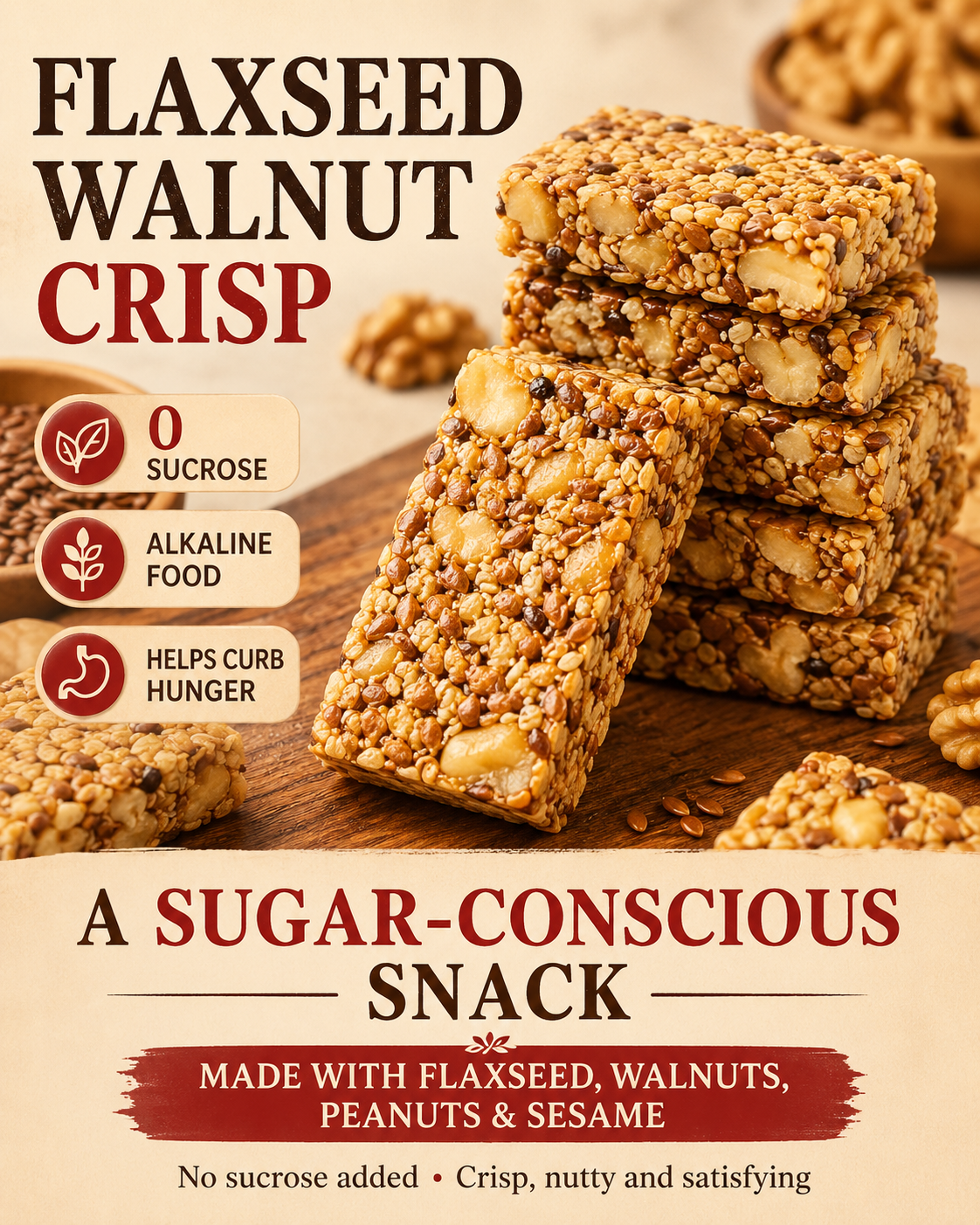 😋Flaxseed Walnut Crisps- 🍃Take good care of your cardiovascular health-CU