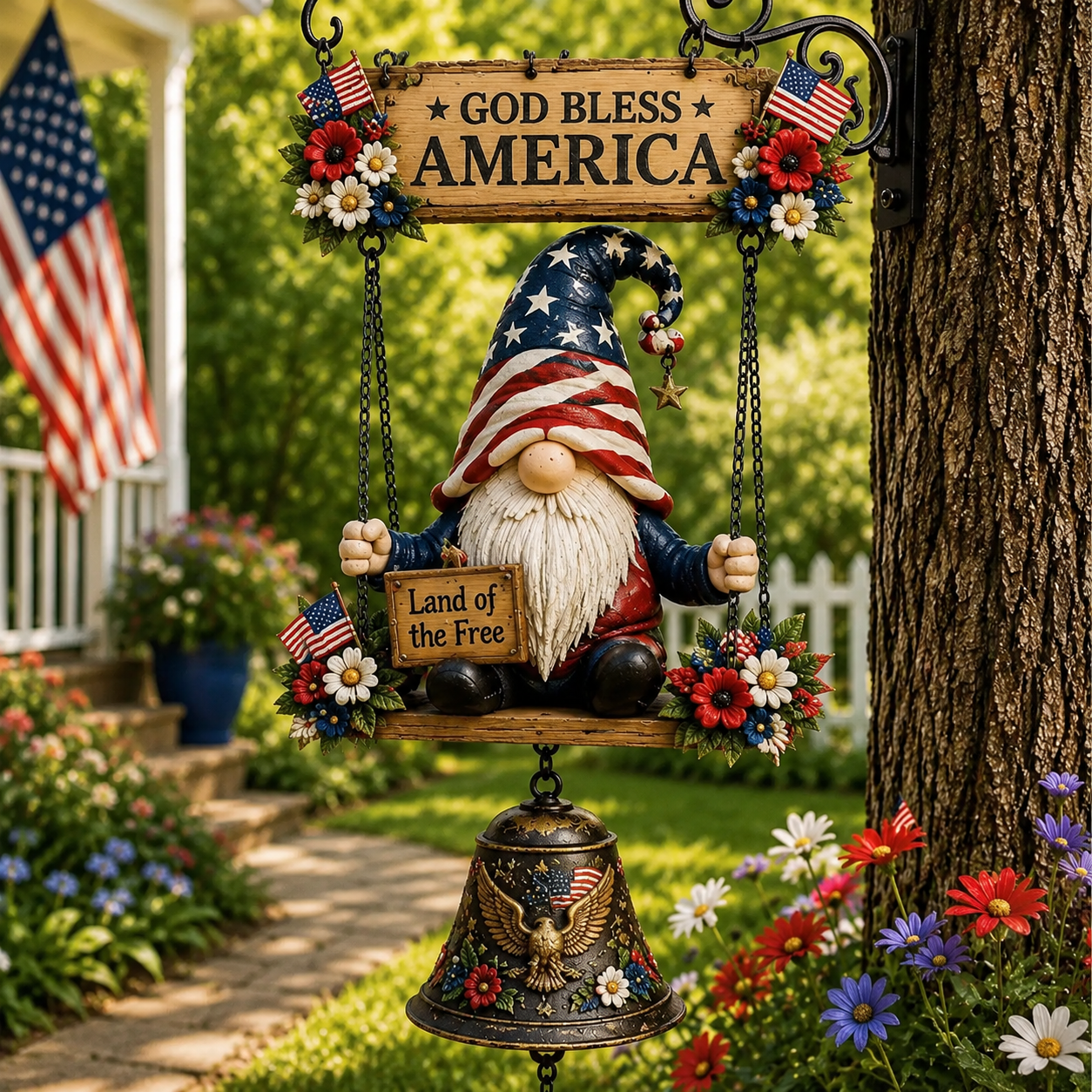 🔥Limited time 60% OFF – Rustic Garden Gnome Bell Outdoor Decor 🐞🌼-CU