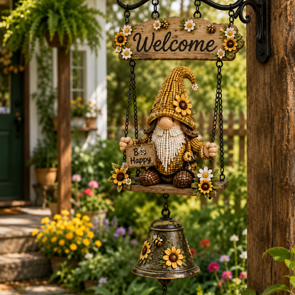 🔥Limited time 60% OFF – Rustic Garden Gnome Bell Outdoor Decor 🐞🌼-CU
