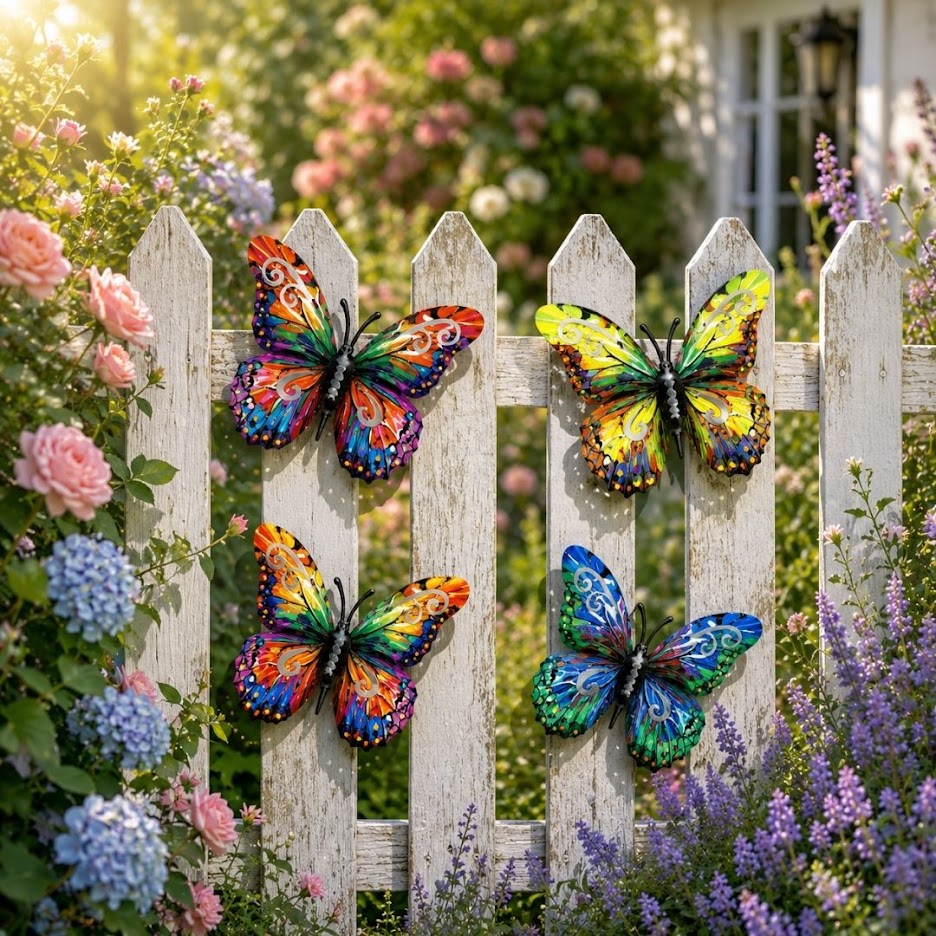 🦋Vibrant Metal Butterfly Wall Art – 4 Color Set-ZDJ