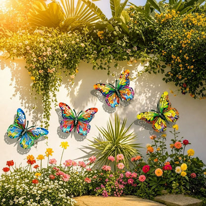 🦋Vibrant Metal Butterfly Wall Art – 4 Color Set-ZDJ