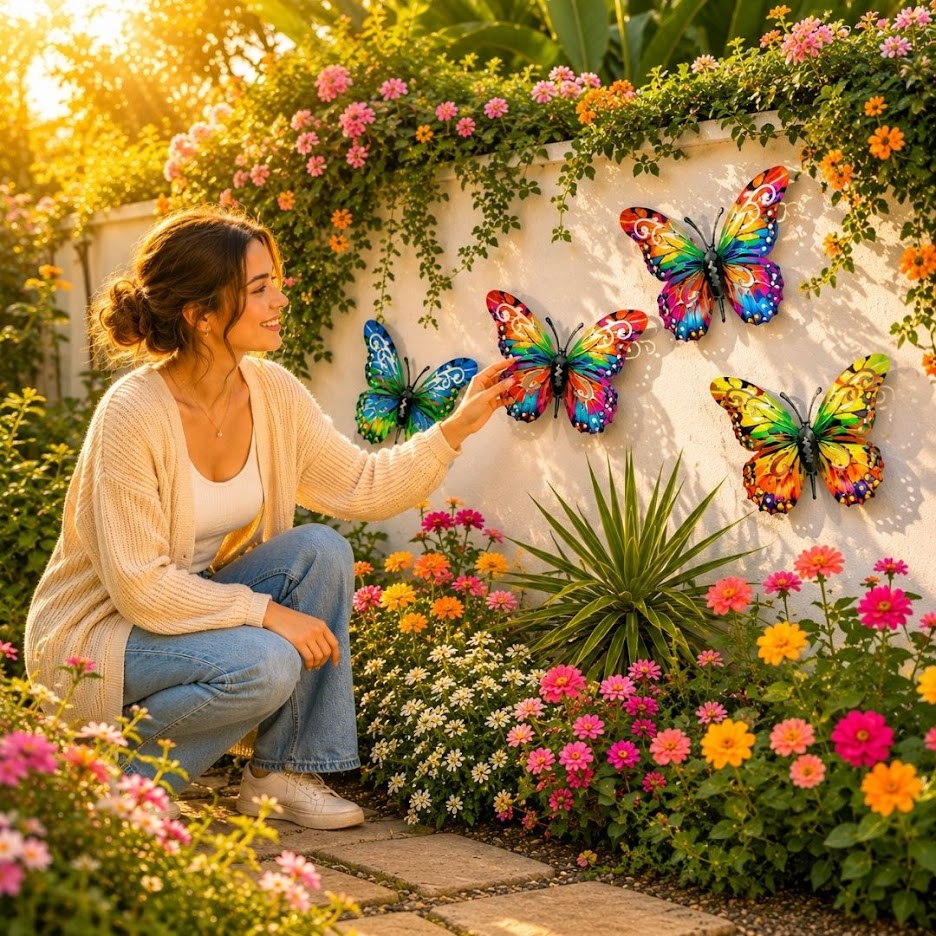 🦋Vibrant Metal Butterfly Wall Art – 4 Color Set-ZDJ