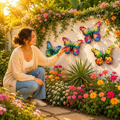 🦋Vibrant Metal Butterfly Wall Art – 4 Color Set-ZDJ
