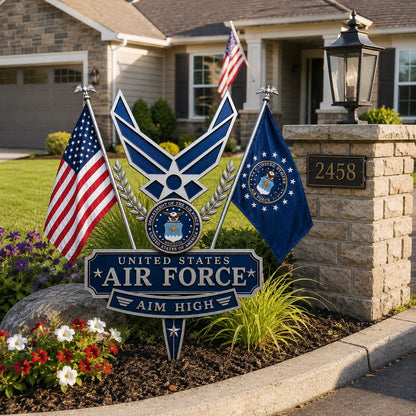 🎖️US Military Branch Tribute Garden Stake Collection-ZDJ