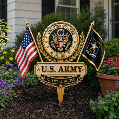 🎖️US Military Branch Tribute Garden Stake Collection-ZDJ
