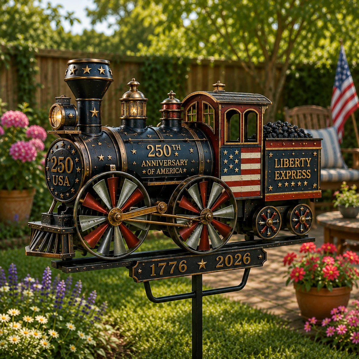 🔥Limited time 55% OFF🔥🚂USA 250 “Liberty Express” Train Garden Wind Spinner -✈️-CU