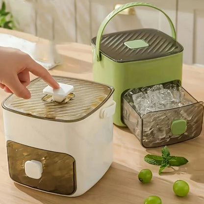 48-Cube Double Layer Portable Countertop Ice Maker - Green