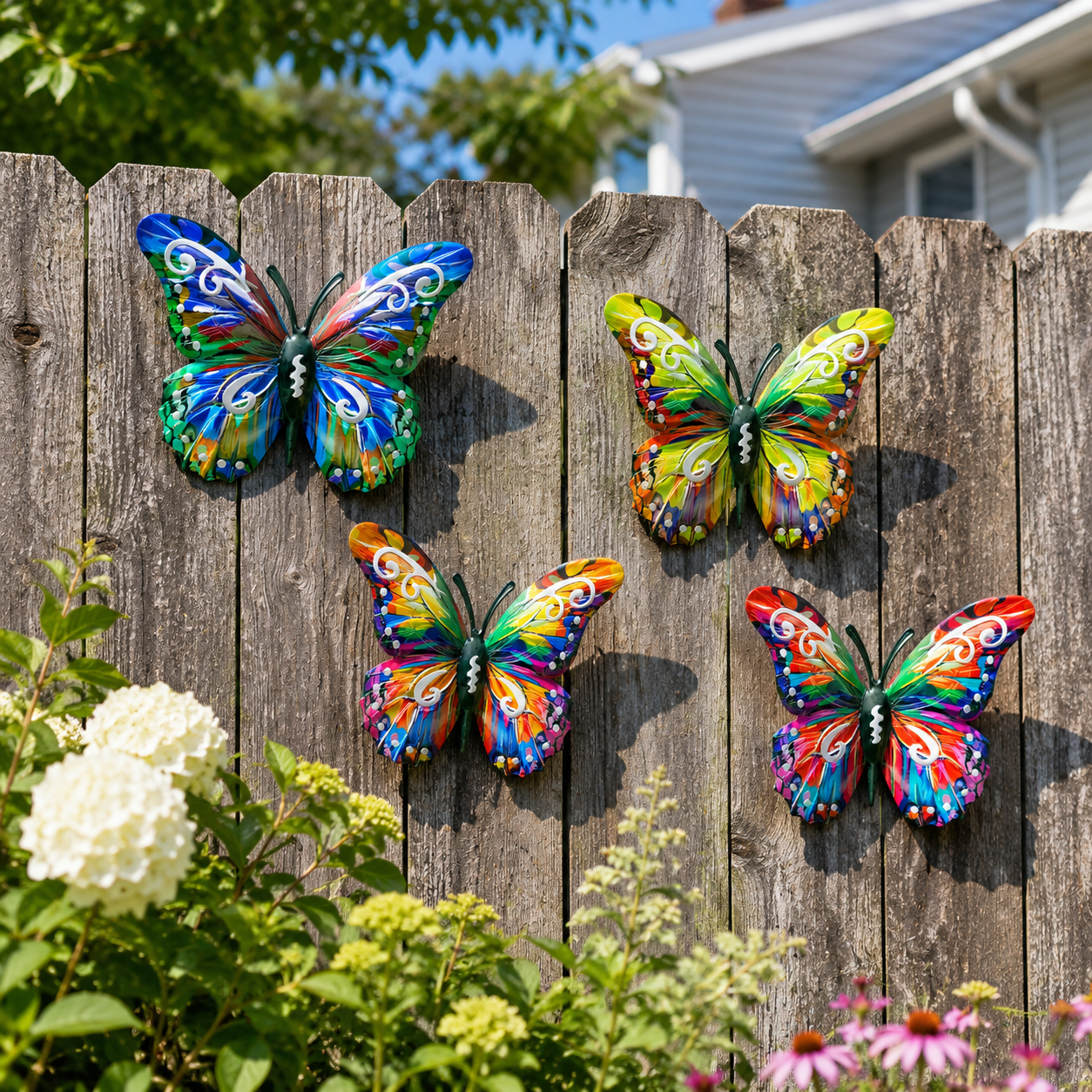 🦋Vibrant Metal Butterfly Wall Art – 4 Color Set-ZDJ