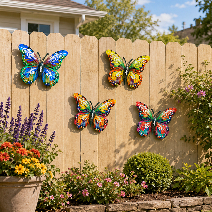 🦋Vibrant Metal Butterfly Wall Art – 4 Color Set-ZDJ