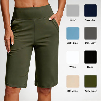 Women's High-Waist Yoga Shorts with Pockets