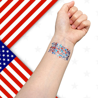 🦅4th of July Glitter Stick✨Red, White & Blue Body & Hair Sparkle.-ZDJ