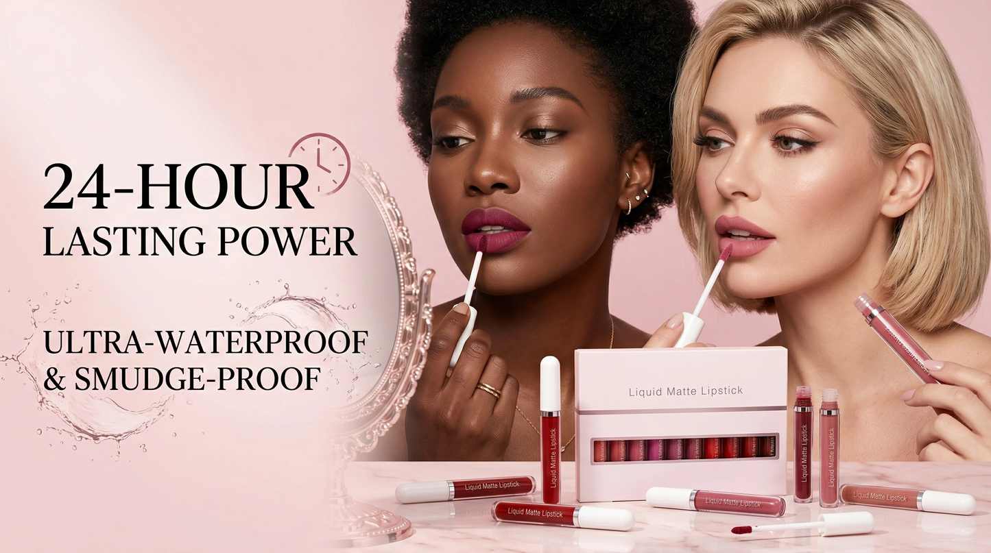 2026 Hot 49% OFF💖10Pcs Liquid Matte Matt Lipstick Set, Long Lasting Lipstick 24 hour Waterproof Lip Gloss-WL