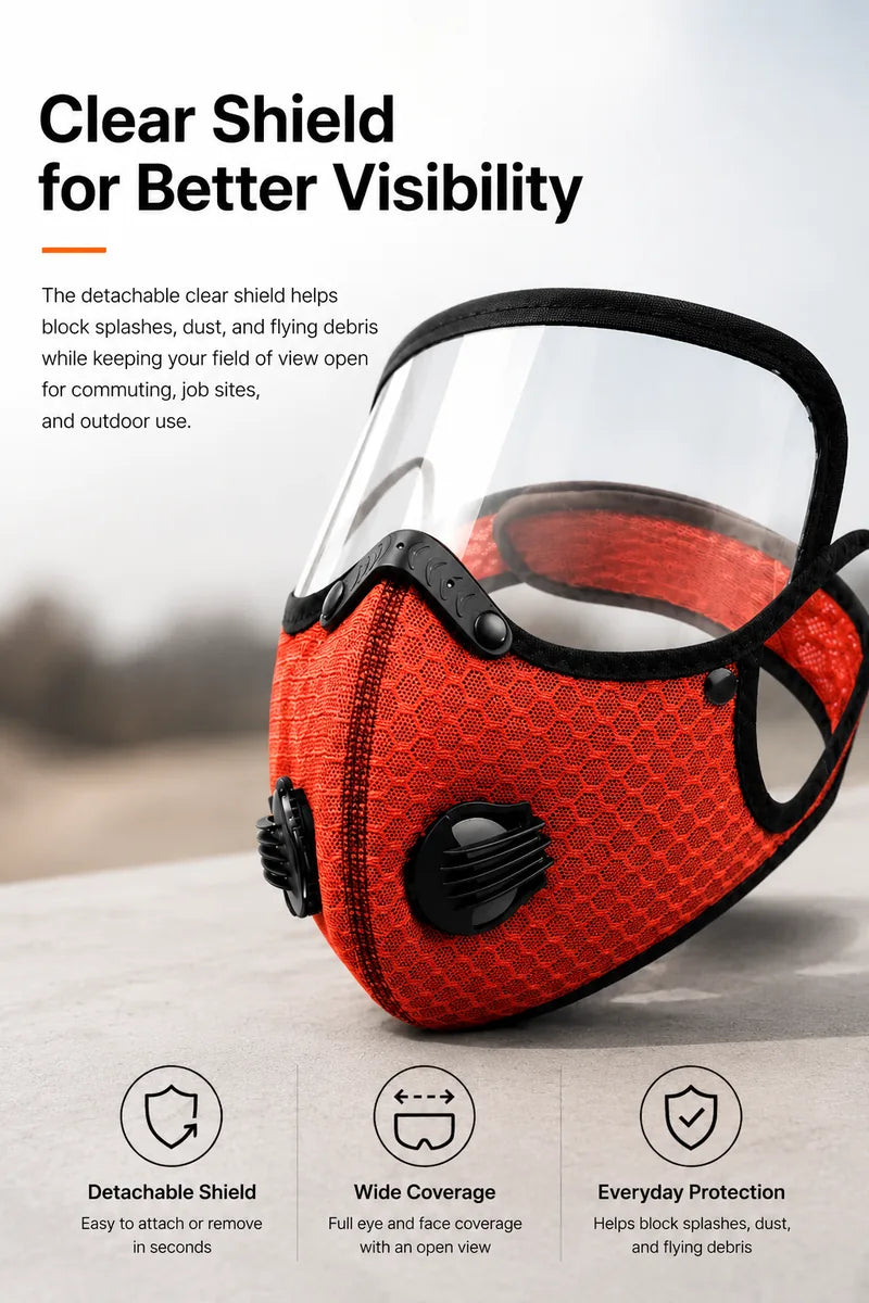 Clear shield for better visibility