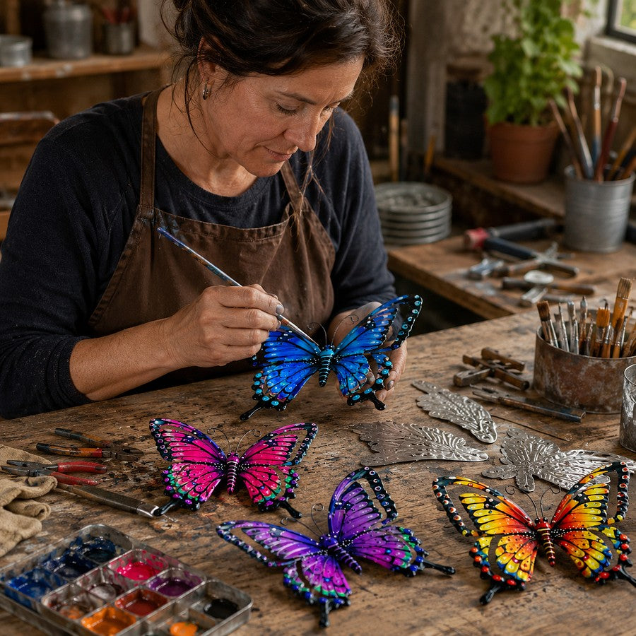 🦋Vibrant Metal Butterfly Wall Art – 4 Color Set-ZDJ